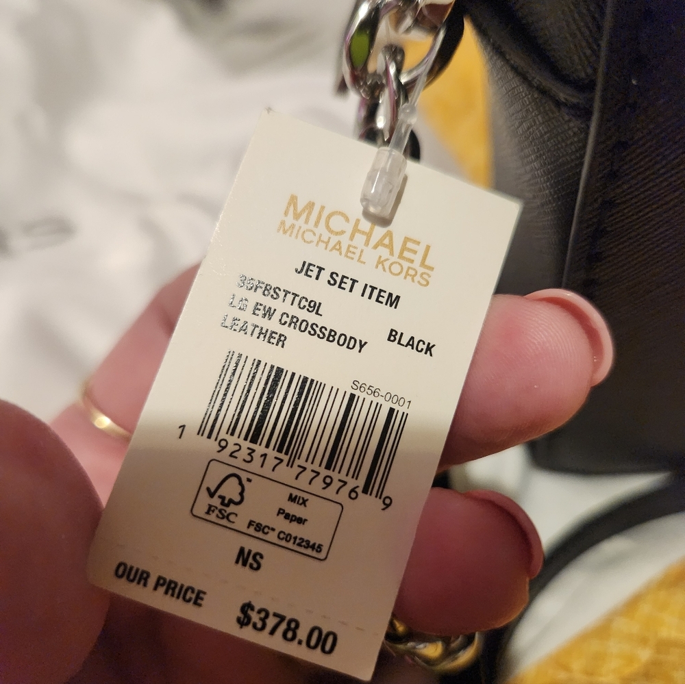 Michael Kors Jet Set Black Leather Messenger Bag